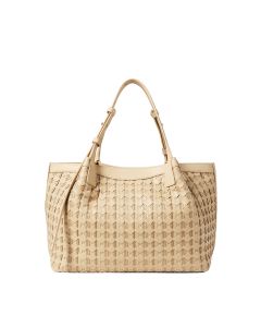 Serapian Mosaico Ribbon Woven Leather Small Secret Tote Bag
