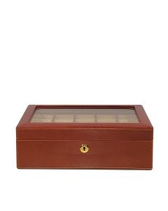 Leather Cufflink Box with Glass Top