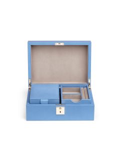 Smythson Panama Leather Jewelry Box with Tray
